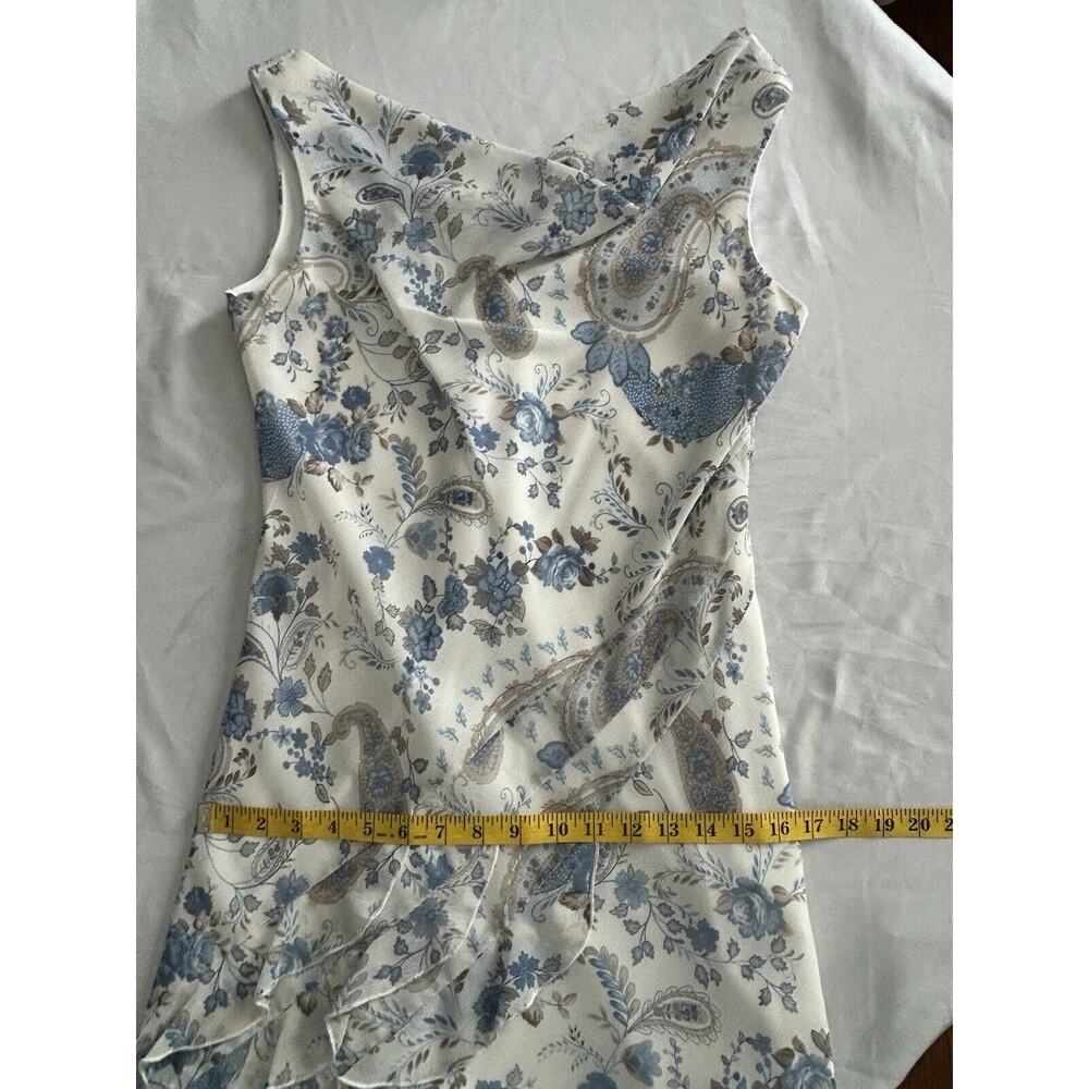 Vintage 90s Alyn Paige Floral Paisley Cowl Neck Shift Dress Juniors Size 9/10 - Picture 8 of 9